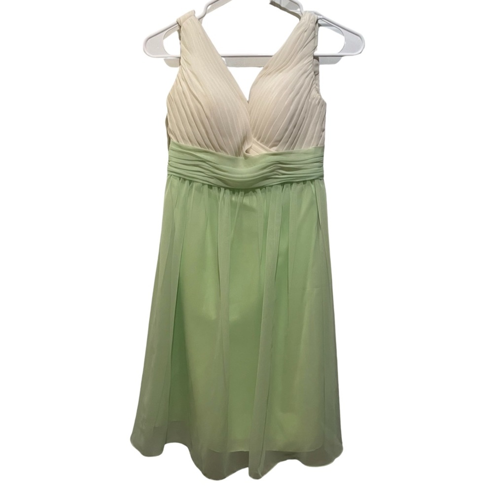 Eden’s Bridesmaid Cream And Pistachio Green Dress
